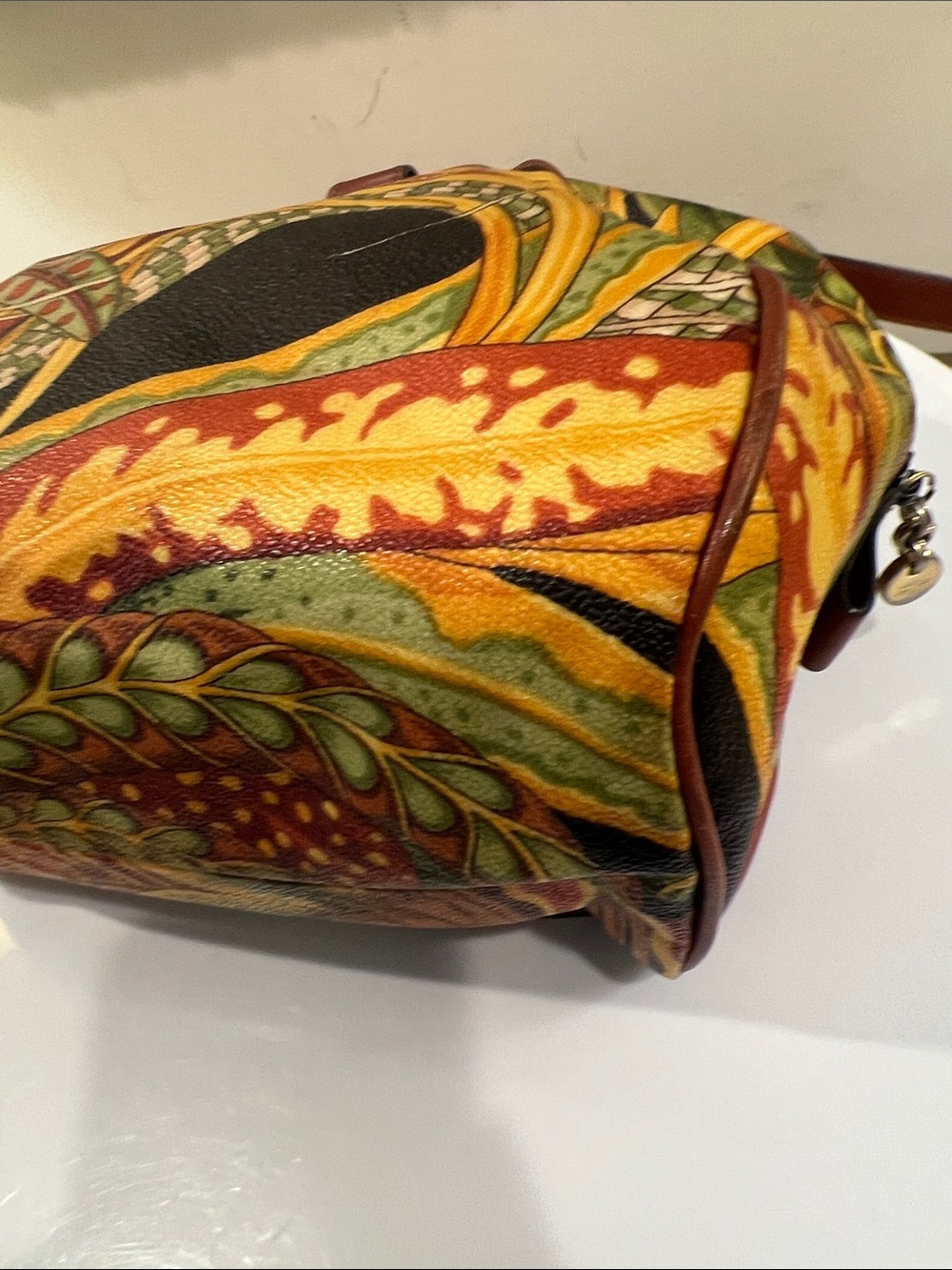 Salvatore Ferragamo Black Jungle Print Shoulder Bag with attached makeup bag - Picture 14 of 17